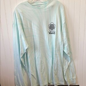 Vans Pastel Blue  green xl Graphic Long Sleeve Tee